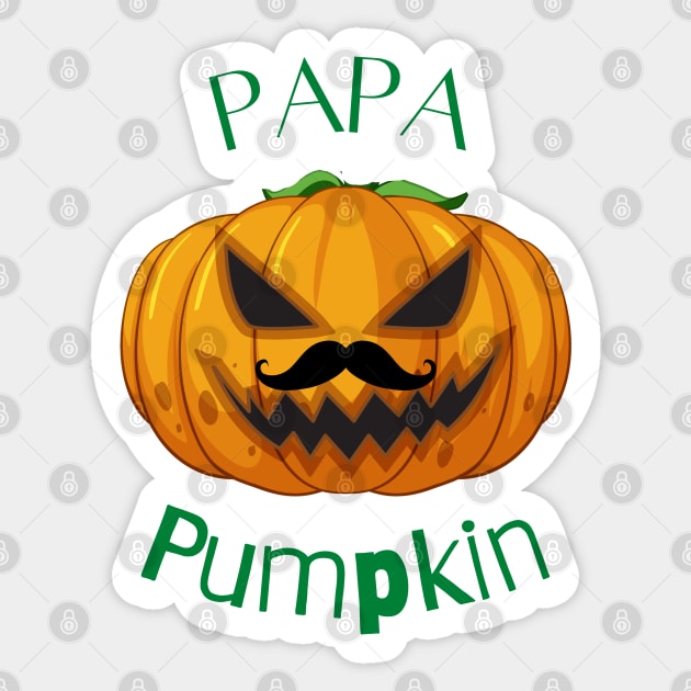 PAPA PUMPKIN - Funny Halloween Pumpkin Head | Halloween Costume Sticker by Cosmic Story Designer
